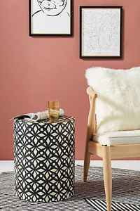 Mesa auxiliar de madera de diseño moderno con incrustaciones de hueso MOQ bajo 25 piezas Luxury Living 2025 para el hogar Muebles de sala de estar de lujo - Product Image 4