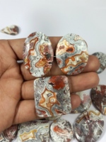 Vente en gros Radha Arts Cabochon d'agate Crazy Lace de haute qualité, pierre gemme naturelle, multicolore, formes et tailles variées, poli