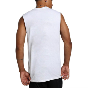 Custom LOGO Design OEM <b>Men's</b> 100% Cotton Hollow Neck Blank Vest Oversized Loose Tank Top Heavyweight Sleeveless <b>T</b> <b>Shirts</b> for <b>Men</b> - Product Image 3