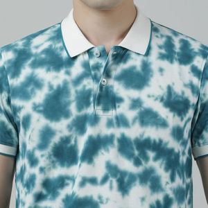 Polos légers Tie Dye matériau souple durable anti-rides respirant séchage rapide durable Tie Dye polos pour hommes - Product Image 5