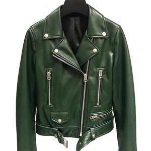 Nueva ropa informal con estilo, chaqueta de cuero de Color sólido para mujer, fabricación de la mejor calidad, chaqueta de cuero genuino para mujer - Product Image 1