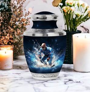 Urnes de hockey à charge glaciaire pour cendres humaines en métal pour cendres pour adultes Urne de sport de joueur de hockey funéraire personnalisée pour maman - Product Image 2