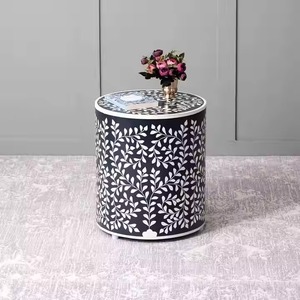 Mesa de comedor de madera maciza hecha a mano, muebles tradicionales convertibles con incrustaciones de hueso Floral para el hogar, sala de estar, dormitorio, hoteles - Product Image 1