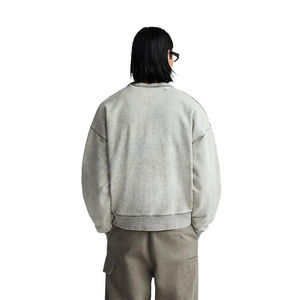 เสื้อสเวตเตอร์เปิดไหล่สำหรับผู้ชายและผู้หญิงเสื้อสเวตเชิ้ตผ้าคอตตอนผ้าเทอร์รีเปล่าลำลองโอเวอร์ไซส์ - Product Image 2