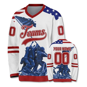 Maillot de hockey personnalisé, nom de l'équipe, numéro, uniforme d'entraînement de hockey sur glace sublimé, 100% polyester respirant - Product Image 3