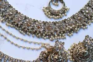 Exaggerated Necklace <b>Earrings</b> Jewelry Sets Wedding Bride Women Alloy <b>Crystal</b> Rhinestone Flower Necklace <b>Earrings</b> Set - Product Image 2