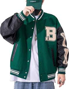 Nuevo diseño de moda chaquetas universitarias sueltas parches de chenilla Letterman College Bomber chaquetas de béisbol para hombres - Product Image 1