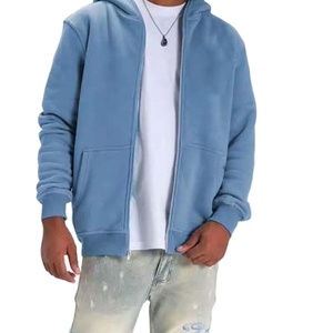 Sweat à capuche zippé intégral pour homme, style streetwear, 460 GSM, coton et polyester, épais, avec masque intégré, chaud pour l'hiver, fournisseur OEM et marque privée - Product Image 3