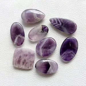 Cabujón de encaje de amatista, cristal curativo para Reiki, piedra curativa de cristal, venta al por mayor