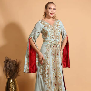 Caftán Marroquí para Mujer Talla Grande, Vestido Bordado con Patrón 3D, Logotipo Frontal, Cintura Natural, Suministro ODM - Product Image 1