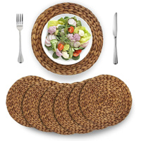 Assiette de présentation ronde en osier jacinthe d'eau sous les napperons Vaisselle en gros Produits en bois faits à la main pour la décoration de votre maison