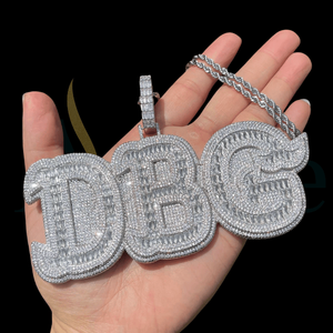 Moissanite Diamond Iced Out 3D Shadow Name Pendant S925 Hombres Hip Hop Jewelry Letter Pendant - Product Image 2