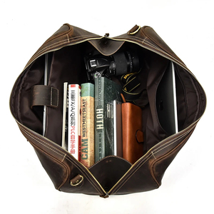 Vintage Leather Duffel Gym Sports Overnight <b>Weekend</b> <b>Bags</b> <b>for</b> <b>Men</b> and Women Leather Travel <b>Bags</b> - Product Image 6