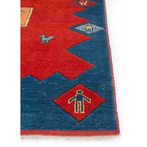 Alfombras de Lana Anudadas a Mano con Diseño Geométrico Nuray, Rectangulares de 9x12, con Patrón Abstracto para Sala de Estar o Dormitorio, Naranja y Rojo - Product Image 4