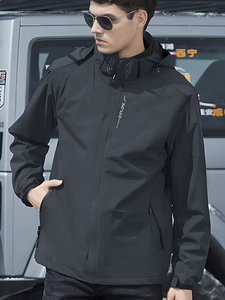Chaqueta de Lluvia Impermeable para Hombre con Capucha Abrigo de Senderismo Ligero Rompevientos Resistente al Agua Chaqueta de Chándal para Hombre - Product Image 4