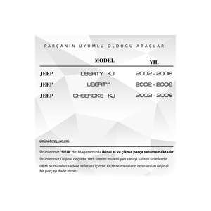 พลาสติกซ่อมกระจกประตูหลังซ้ายสำหรับรถจี๊ป ลิเบอร์ตี้, เชอโรกี - Product Image 5