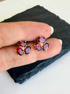 Mentor Gift Red <b>Garnet</b> Floral Post Stud <b>Earrings</b> 925 Sterling Silver January Birthstone Keepsake Thank You Present Idea Always - Product Image 3