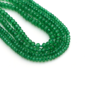 Perles de Quartz Enduit Vert Naturel, Tailles de Coupe Ronde de 5x7 à 15x20mm pour la Fabrication de Bijoux - Product Image 1