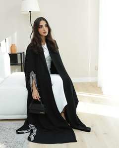 ชุดอาบายาตัวยาวผ้าซาตินสำหรับผู้หญิงแขนมีระบายฟรีไซส์ผ้าไหมแฟชั่นเรียบง่ายหรูหราออกแบบได้ตามต้องการ - Product Image 4