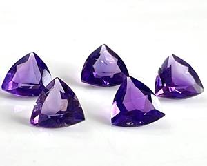 Améthyste naturelle Trillion Cut 9mm Faceted - Loose Amethyst Trillion Top Quality - Product Image 5