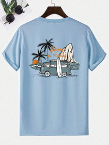 Camiseta de algodón suave 100% lavada con ácido Vintage para hombre Tendencia impresa digital en Pakistán - Product Image 2