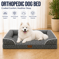 Coussin Premium en Chenille pour Animaux de Compagnie avec Mousse Alvéolée Anti-Pression et Rembourrage Rembourré pour Chiens et Chats de Taille Moyenne à Grande, Écologique