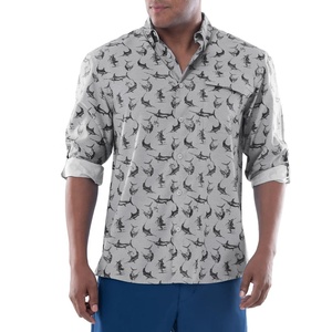 Chemises de pêche personnalisées protégées contre les UV/chemises décontractées hommes motif solide tissu à manches longues polyester/chemises de pêche imprimées - Product Image 3