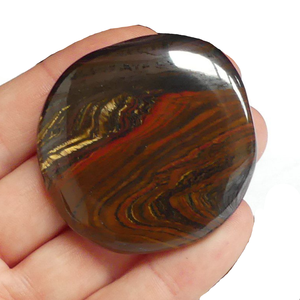 Pierre de haute qualité Paume plate Fer tigre Cristal de palmier plat Pierres précieuses Naturel Plat Ovale Forme Poche Pierre Protection Grossiste - Product Image 4