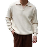 Pull-over décontracté pour homme en polyester/coton tricoté, séchage rapide, col rond, avec logo imprimé en relief, personnalisable OEM