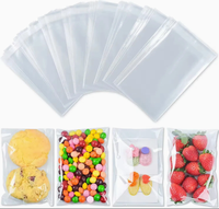 Sacs en plastique transparents OPP personnalisés en usine avec logo, sacs en cellophane refermables pour cartes d'art, vêtements, bonbons