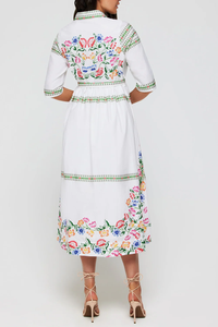 OEM Robes décontractées courtes et longues à volants avec impression du logo personnalisé Robe sans manches bohème pour les vacances élégantes à la mode au quotidien pour femmes - Product Image 2