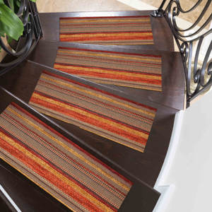 Alfombra con Estampado de Tonos Otoñales - Diseño Kilim Moderno para Comedor, Alfombra de Entrada - Product Image 3