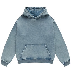 Sudadera con capucha lavada con ácido de gran tamaño en blanco al por mayor proveedor de ropa de calle Sudadera con capucha lavada con ácido de diseño único - Product Image 2