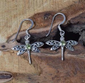 Boucles d'oreilles pour femmes, simples et élégantes, plaquées or, argent sterling 925, pierre précieuse péridot, design élégant en forme de goutte, mariage, anniversaire, fête - Product Image 4