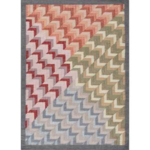 Beige & <b>Brown</b> Checkers Flat Weave <b>Wool</b> & Viscose Chevron Rug for Home-Adwv-13085 - Product Image 1
