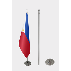 Bandera Oficial de Filipinas para Interiores con Impresión Digital, Asta de Aluminio, Material de Seda Plástica para Autos, Seguros y Educación - Product Image 2