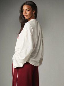 T-shirt à manches longues pour femme OEM, tee-shirt graphique oversize, streetwear décontracté, haut à manches longues, fabricant de vêtements personnalisés, vente en gros - Product Image 2