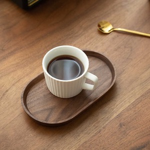 Venta al por mayor de madera maciza de Acacia pequeña bandeja de té y café bandeja de madera Ovalada para almacenamiento de decoración - Product Image 2