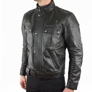 Classic Pu Leather Jacket Men Slim Fit Motorcycle Biker <b>Stand</b> Collar Casual Autumn Spring Fashion Outerwear Italian Design - Product Image 3