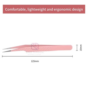 Pince à épiler pour cils JIMED SURGICAL en acier inoxydable léger |   Applicateur réutilisable de haute qualité pour extensions de cils |   Modèle - Product Image 2