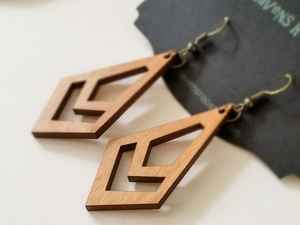 Pendientes de madera de estilo bohemio hechos a mano para mujer, joyería colgante de gota de madera Natural ligera, artesanías naturales hechas a mano - Product Image 3