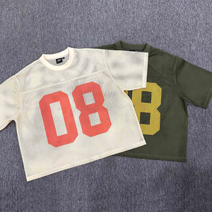 2024 mode Boxy recadrée Football t-shirt conception personnalisée vêtements de maison hommes Football maillot Sublimation impression Football américain porter - Product Image 1