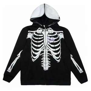 Sudadera con capucha con cremallera completa con estampado de soplo para otoño Unisex Custom 400-500 Gsm Heavyweight Hoodies - Product Image 4