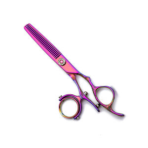 Ciseaux à effiler les cheveux de la meilleure qualité Ciseaux à effiler pour barbier en titane multicolore - Product Image 4