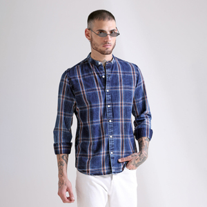 Nueva camisa a cuadros de algodón de alta calidad ODM para hombres, camisas de vestir de negocios de ajuste Regular de franela informal de manga larga - Product Image 5