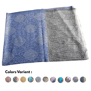 Blue <b>Silver</b> Paisley Jacquard <b>Pashmina</b> Shawl Long Winter Summer Floral Lace Shawl Cotton Polyester Cashmere Wool Logo Printing - Product Image 5