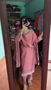 ปาร์ตี้ที่สวยงามสวมด้านบนด้านล่างและ dupatta กับงานปักลำดับ - Product Image 6