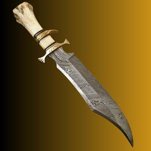 Cuchillo de Supervivencia para Caza, Cuchillo de Caza de Acero de Damasco con Hueso de Camello - Product Image 2