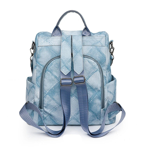 Wholesale Mini Classic <b>Black</b> Ladies <b>Backpack</b> Custom Logo PU Leather with Zipper Closure Polyester Lining - Product Image 3