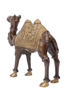Adorno Decorativo de Camello, Fabricado en Latón y Pintado, Decoración Dorada para el Hogar, Estilo Moderno - Product Image 3
